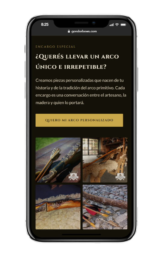 Mockup móvil — ficha de producto, imagen principal